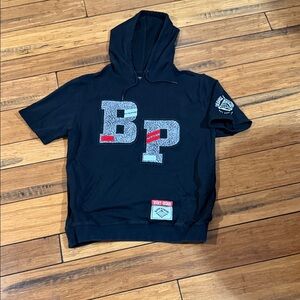 Black Pyramid Black Hoodie with Logo Accent